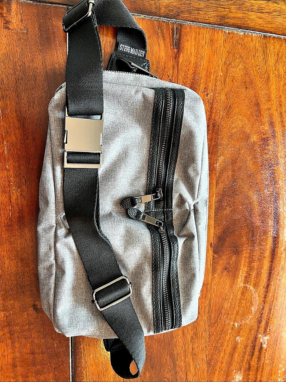 Steve Madden Gray & Black Sling Backpack